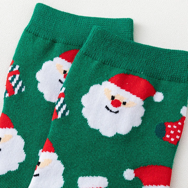 Factory Custom Durable Soft Cozy MIDI Christmas Socks Warm Thick Cotton Socks