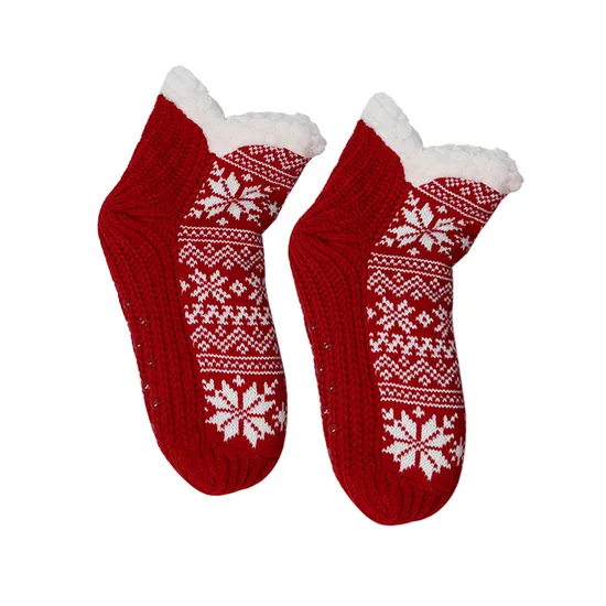 Senhoras de natal meias térmicas mulheres inverno pelúcia piso macio feminino anti deslizamento aperto chinelos fuzzy fofo meia curta